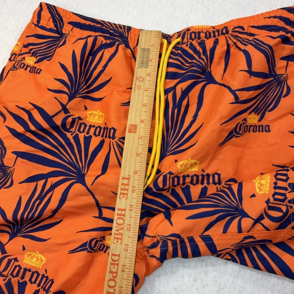 Corona Men's Swimwear Size Large Pool Beach Trunks‎ , Shorts Orange With Blue